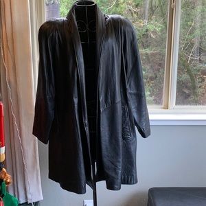 Pelle leather swing coat